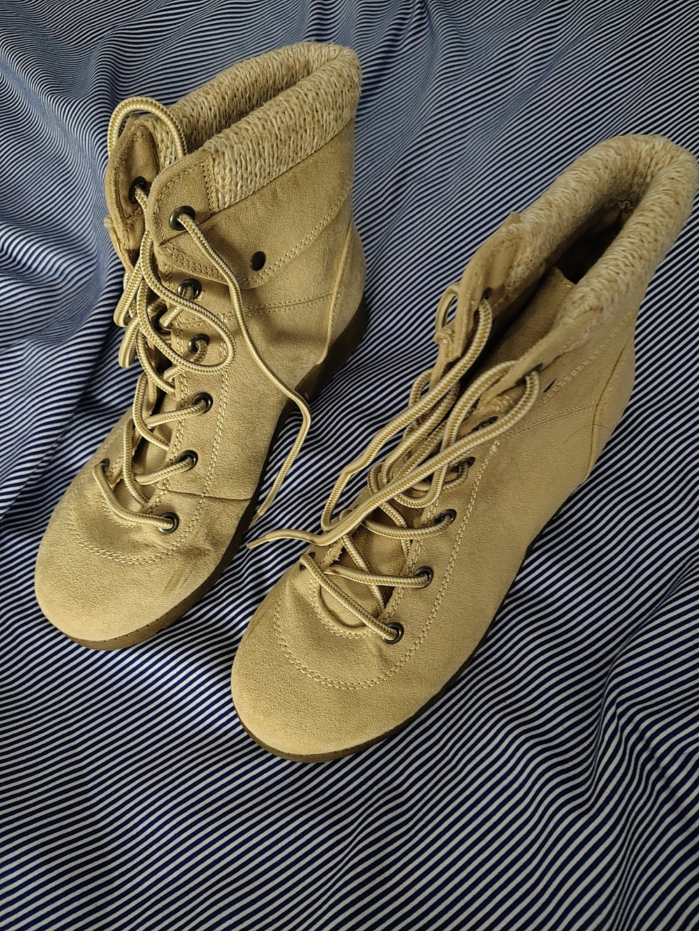 St. John’s Bay Tan Faux Suede Lace-Up Ankle Boots